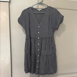 Madewell Navy and White Gingham Dress